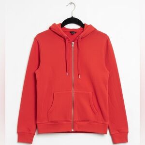 J. Crew Terry Lined Full Zip Vibrant Red Hoodie